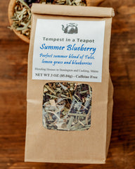 Summer Blueberry Tea - Maine summer in a cup - Tulsi, lemongrass and Maine blueberries.3 oz bag Herbal Tea