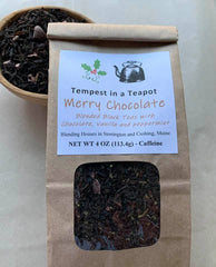 Merry Chocolate Tea - 4 oz whole leaf black tea with chocolate, peppermint and vanilla