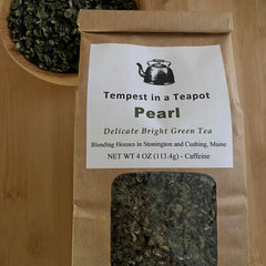 Green Tea - Pearl - 4 oz loose tea - green tea leaves rolled and dried into pearl shapes
